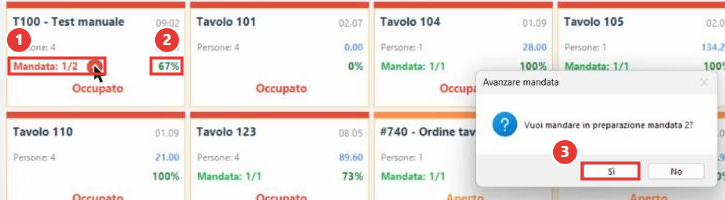 Avanzare la mandata