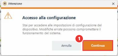 Avviso di accesso alla configurazione