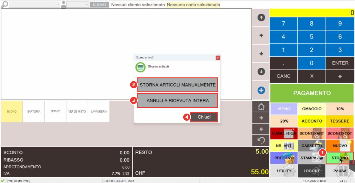 Storno articoli